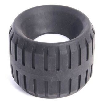 Siderulle sort, med rib. B: 80mm, D: 105mm, hul: 21mm