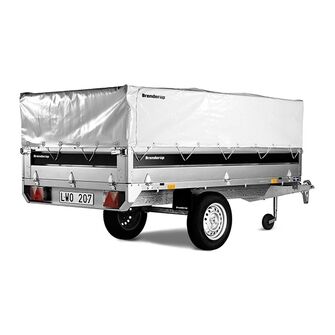 Presenning til dobbelt aluræling/netsider til Brenderup 4310 - Grå, H: 50 cm