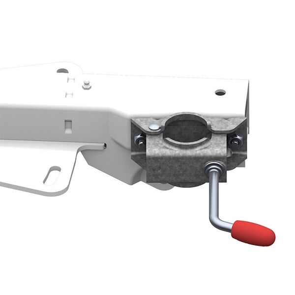 Spændebeslag for støttehjul på påløbsbremse