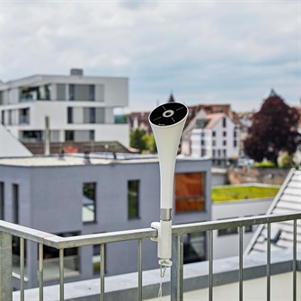 Også til anvendelse på altaner med klemmen