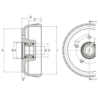 Bremsetromle Ø200x50mm - WAP W205RS 112x5 - Tegning