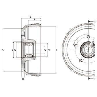 Bremsetromle Ø230x40mm - WAP W234RS 100x4 - Tegning