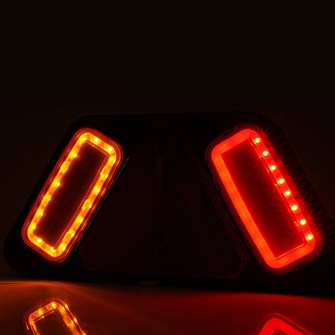 WAS LED-baglygte med trekantrefleks | venstre