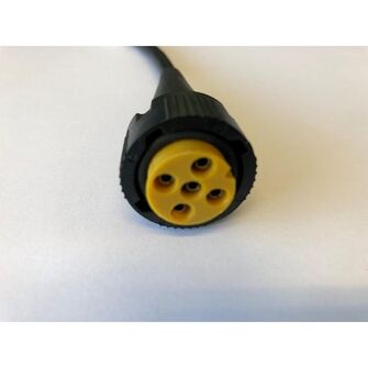  1,0m kabel med 5-pol stik - Aspöck - Gul - Stik