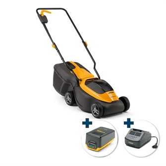 STIGA Collector 132e Kit Batteri-plæneklipper med opsamler - klippebredde: 30 cm - Inkl. batteri og oplader