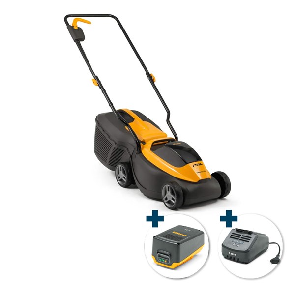 STIGA Collector 132e Kit Batteri-plæneklipper med opsamler - klippebredde: 30 cm - Inkl. batteri og oplader