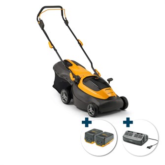 STIGA Collector 140e Kit Batteri-plæneklipper Kit med opsamler - klippebredde: 38 cm inkl. batteri og oplader