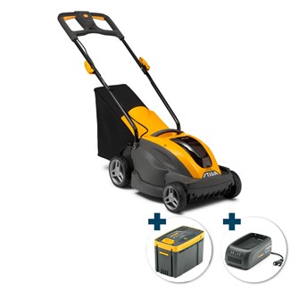 STIGA Combi 336e Kit Batteri-plæneklipper med opsamler og MultiClip - klippebredde: 34 cm - inkl. batteri og oplader