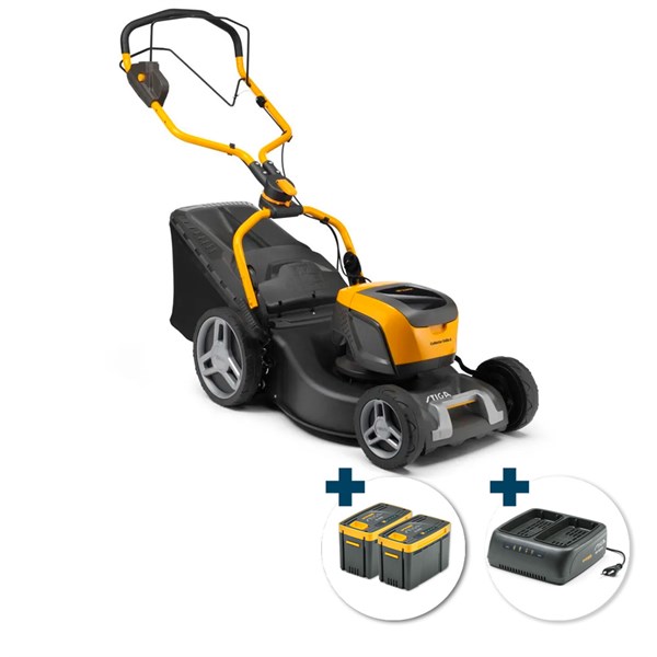 STIGA Collector 548e S Kit Batteri-plæneklipper med opsamler - klippebredde: 46 cm - inkl. batteri og oplader