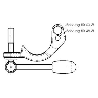Klembøjle AL-KO - Ø48mm/Ø60mm 500kg - Tegning