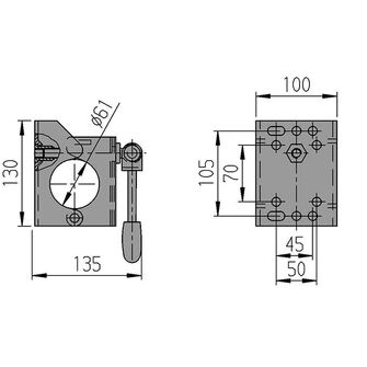 Klembøjle JS TrailerParts - Ø60mm 500Kg - Tegning