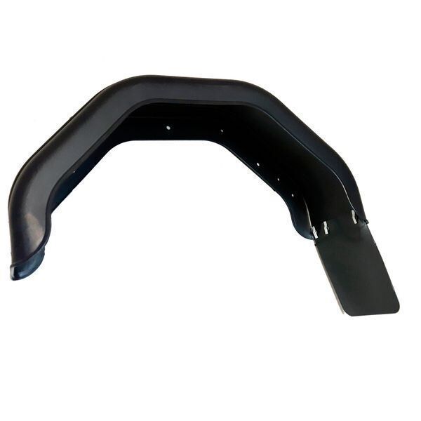 Plastskærm, 220 mm, sort med stænklap - Venstre