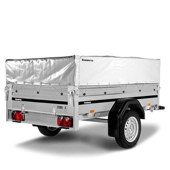 Presenning til dobbelt aluræling/netsider til Brenderup 2205 - Grå, H: 50 cm