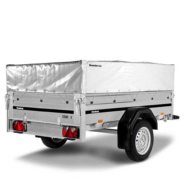 Presenning til dobbelt aluræling/netsider til Brenderup 2205 - Grå, H: 50 cm