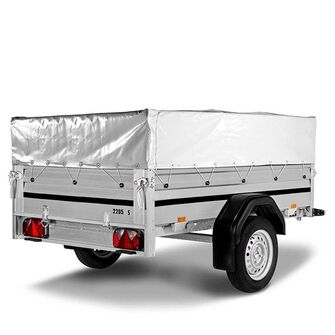 Presenning til dobbelt aluræling/netsider til Brenderup 2260 med tip - grå