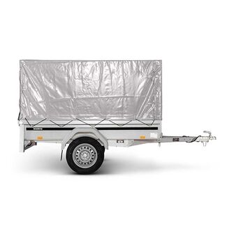 Høj presenning til Brenderup 1205 s - Grå, H: 81 cm - Firkantrør