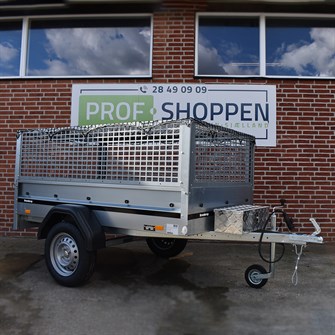 Brenderup Trailer 1205 S - 500 kg - inkl. Netsider, trailernet, værktøjskasse & næsehjul	