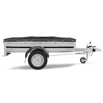 Flad presenning til Brenderup 1203, 1205 og Easyline trailere - Sort