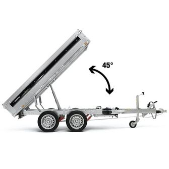 Tipvinklen er på 45 grader, og sikrer en nem og enkel tip af enhver last.