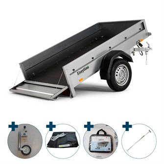 Easyline ES203S UB trailer m. tip inkl. Prof-presenning, presenningsbøjle, trailernet og næsehjul - 500 kg