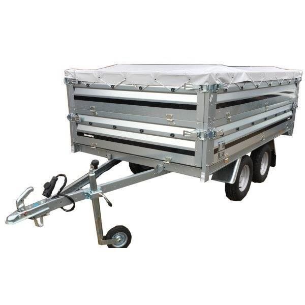 Brenderup 3251 ST - 750 kg. - NYESTE MODEL - Inkl. ekstrasider, presenning, næsehjul, stor kasselås, 2 x bøjler og montering!