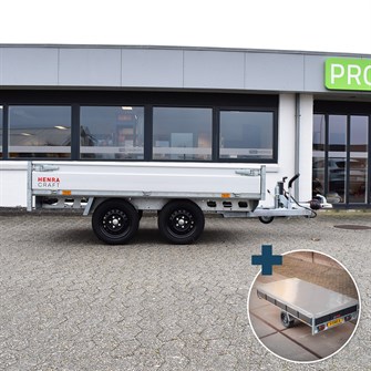 Henra Platformtrailer 1.700 kg Dobbeltakslet inkl. presenning - Craft Series - L: 255 x B: 150 cm