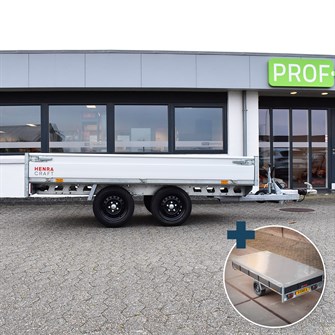 Henra Platformtrailer 1.400 kg Dobbeltakslet inkl. presenning - Craft Series - L: 290 x B: 150 cm
