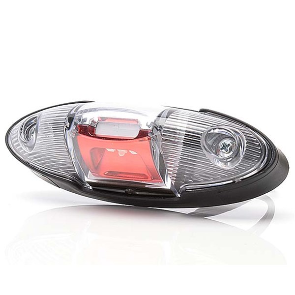 WAS Oval sidemarkeringslygte med klart glas