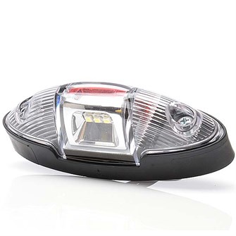 WAS Oval sidemarkeringslygte med klart glas