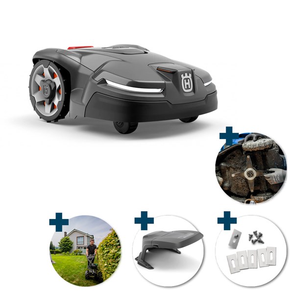 Husqvarna Automower 415X robotplæneklipper - Inkl. installation, garage, knivsæt og servicepakke