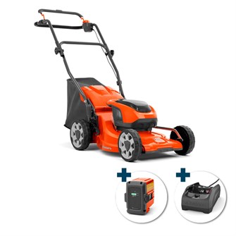Husqvarna LC 137i Batteri-plæneklipper med opsamler - klippebredde: 37 cm - Inkl. batteri og lader