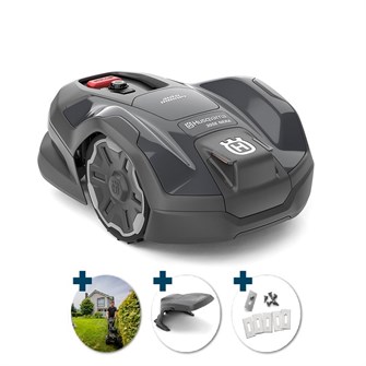 Husqvarna Automower® 305E NERA 600 m² - inkl. Garage, knivsæt & installation