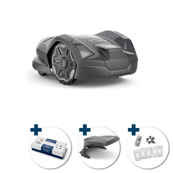 Husqvarna Automower 310E NERA 1000 m² - inkl. Garage, knivsæt & installationskit