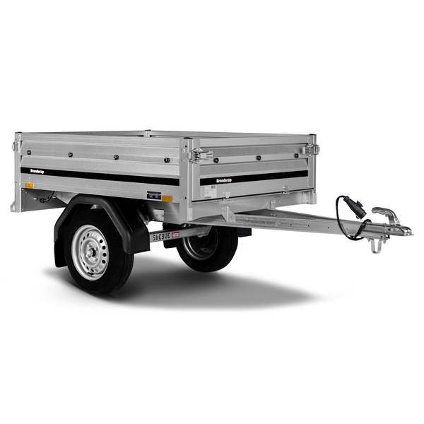 Brenderup 3150 fritidstrailer med totalvægt på 500 kg. set skråt forfra