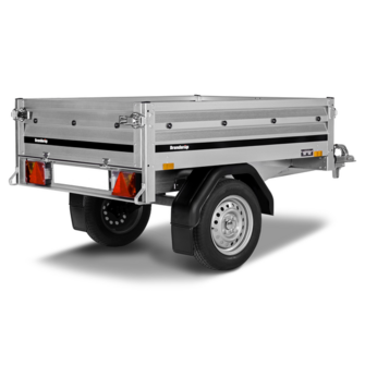 Brenderup 3150 fritidstrailer med totalvægt på 500 kg. set skråt bagfra