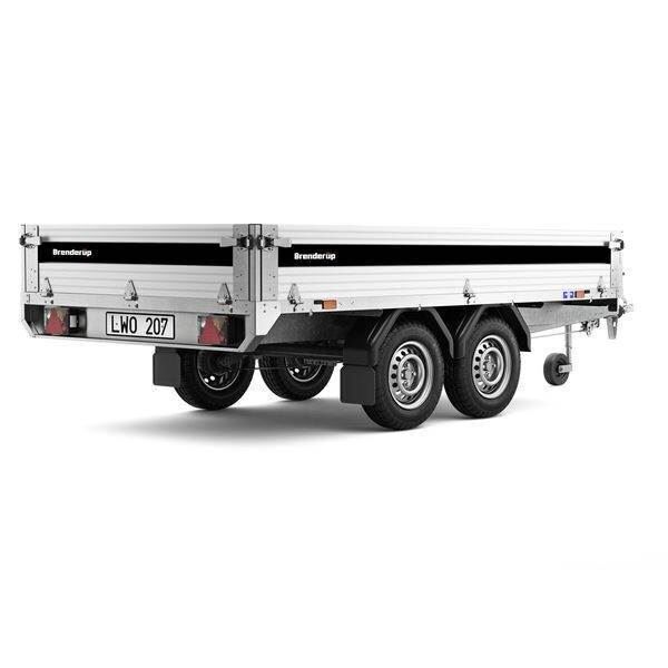 Brenderup 4310 ATB Platformtrailer - 2.000 kg - inkl. ekstrasider i alu, Prof-presenning, adapter, 3 understøtningsbøjler og montering