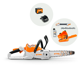 Stihl MSA 70 C-B Batteri-motorsav inkl. batteri, lader, motorsavskuffert, en ekstra kæde, kædeolie og en fil
