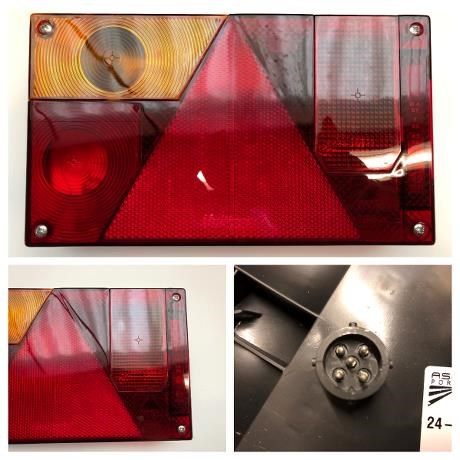 Baglygte - venstre - Multipoint I med tågelys og 5-polet stik 