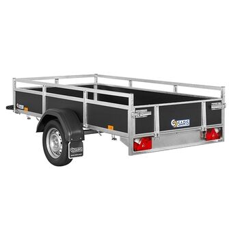 Saris Classic Wood Trailer - AMG75 - 750 kg. Traileren er med træsider og er vist skråt bagfra
