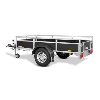 Saris Classic Wood Trailer - BMG135 - 1.350 kg. Traileren ses fra siden. Den vises med næsehjul