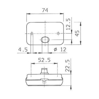 Sidemarkeringslygte - Jokon SMLR 130 - gul - tegning