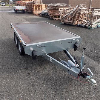 Brugt: Basic Prof Trailer 250/2 platformstrailer - 2.000 kg - sælges med stålsider ekskl. stolper og mindre skrammer