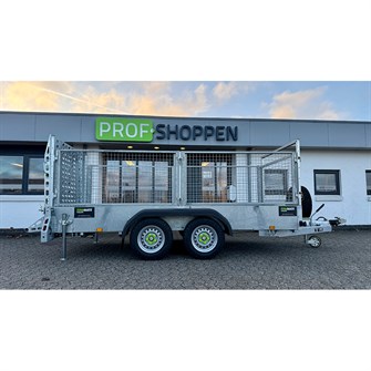 TOWMATE Ram 3500 kg Dobbeltakslet Ladtrailer m. rampe og netsider - L: 358 x B: 143 cm - SPECIAL