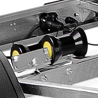 Brenderup - Basic båd - Kølrulleholder med 2 sorte forstærkede ruller