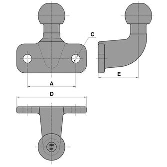 AL-KO Trækkugle med flange - 2 huller