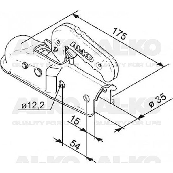 AL-KO AK7/A Kuglekobling 750 kg Ø35mm rund