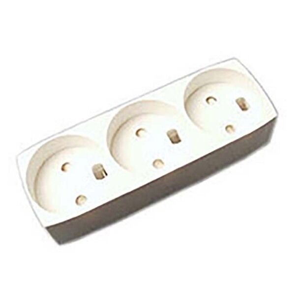 Stikdåse t11 m/blindhul u/jord. hvid