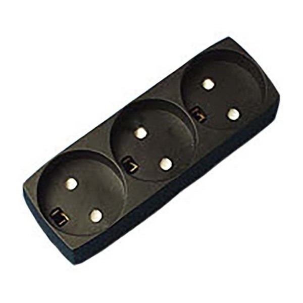 Stikdåse t11 m/blindhul u/jord. sort