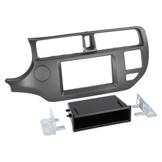 2-DIN radioramme m/lomme Kia Rio 09/2011--- antracit
