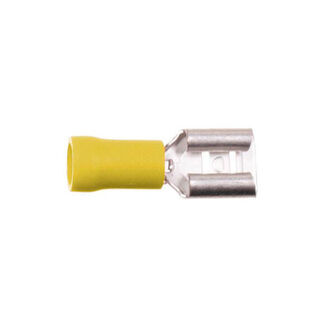 Kabelsko gul 6,3mm / 100 stk
